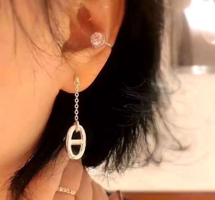 [Joyas Regalia] PENDIENTES DE BORLA DE CADENA