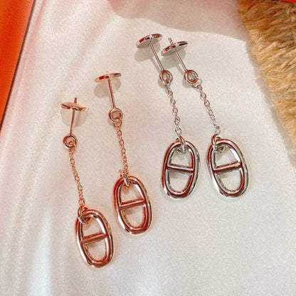 [Joyas Regalia] PENDIENTES DE BORLA DE CADENA