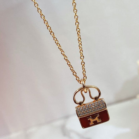 [Joyas Regalia] COLLAR CONSTANCE RED PEDANT DE ORO ROSA