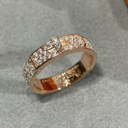 [Joyas Regalia] ANILLO KELLY DE ORO ROSA CON DIAMANTES