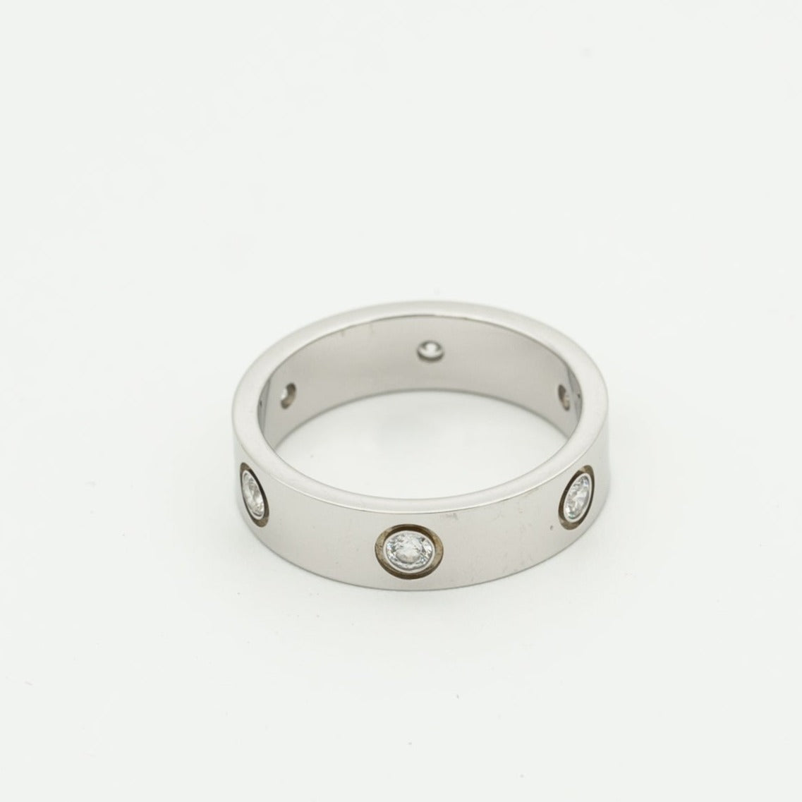 [Joyas Regalia] ANILLO DE AMOR 5.5MM 6 DIAMANTES PLATA