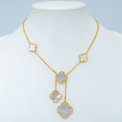 [Regalia jewelry]CLOVER MOTHER OF PEARL NECKLACE 6 MOTIF