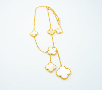 [Regalia jewelry]CLOVER MOTHER OF PEARL NECKLACE 6 MOTIF