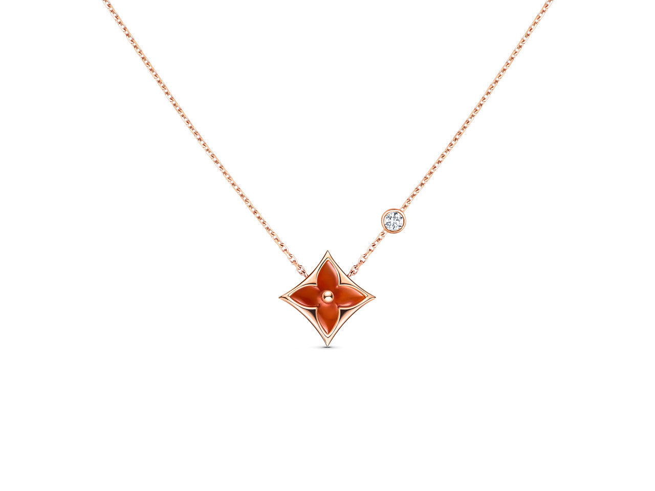 [Joyas Regalia]COLLAR ESTRELLA ORO ROSA 1 DIAMANTE