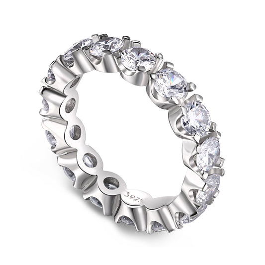 [Joyas Regalia] Anillo de tenis Eternity de corte redondo