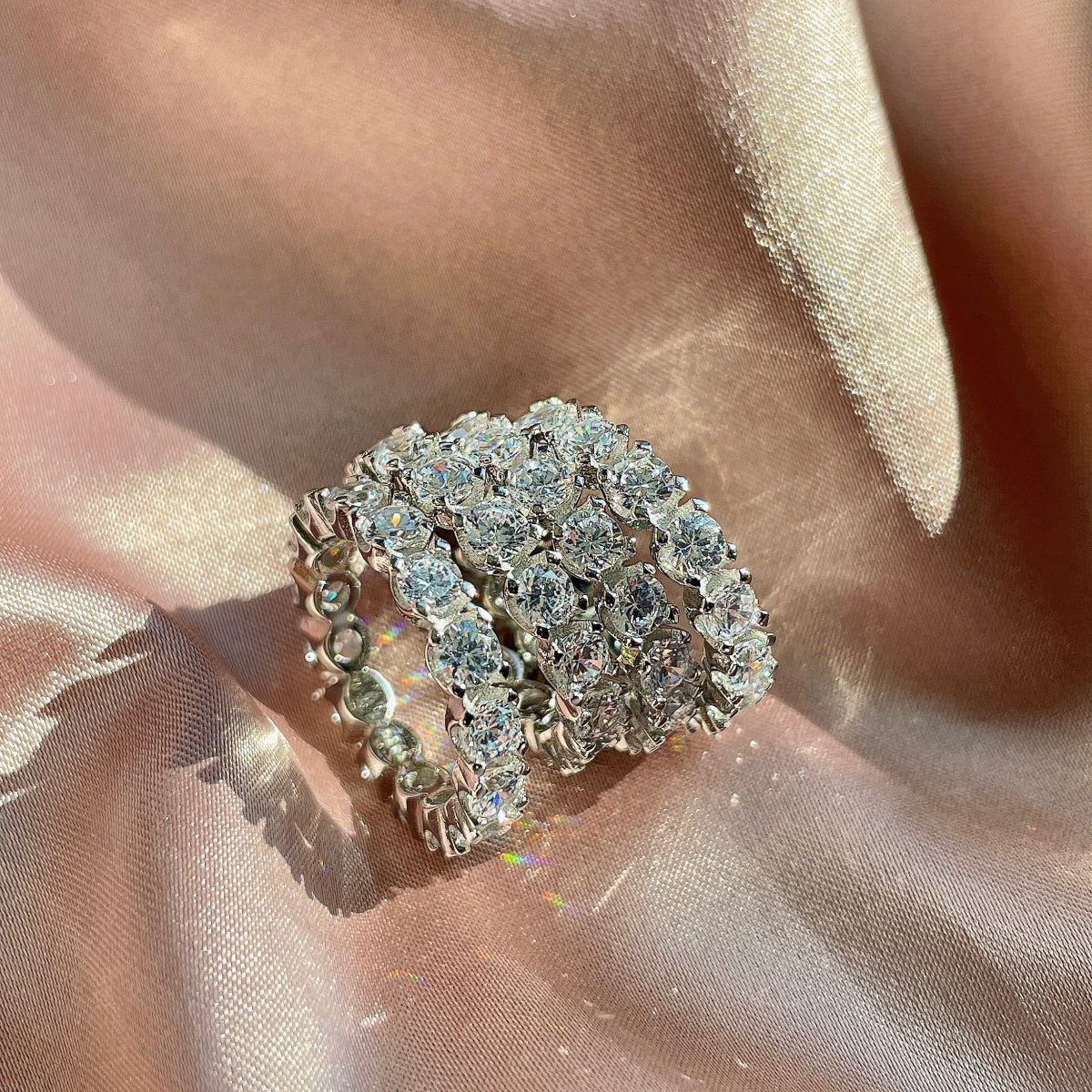 [Joyas Regalia] Anillo de tenis Eternity de corte redondo
