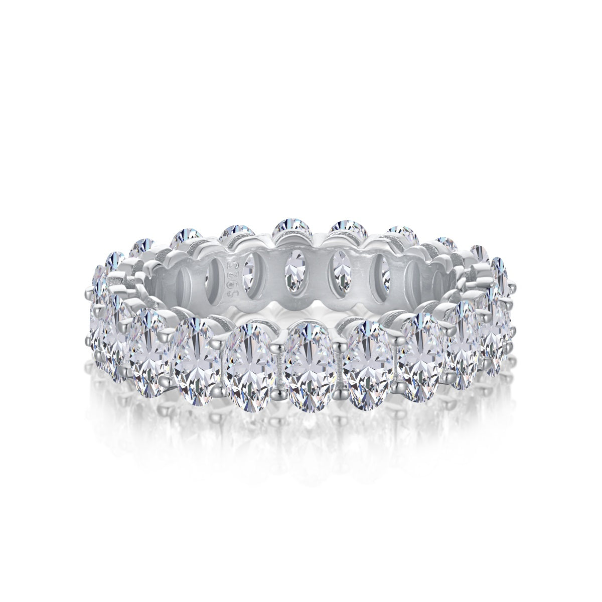 [Joyas Regalia]Anillo de tenis con corte ovalado ornamentado
