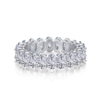 [Joyas Regalia]Anillo de tenis con corte ovalado ornamentado