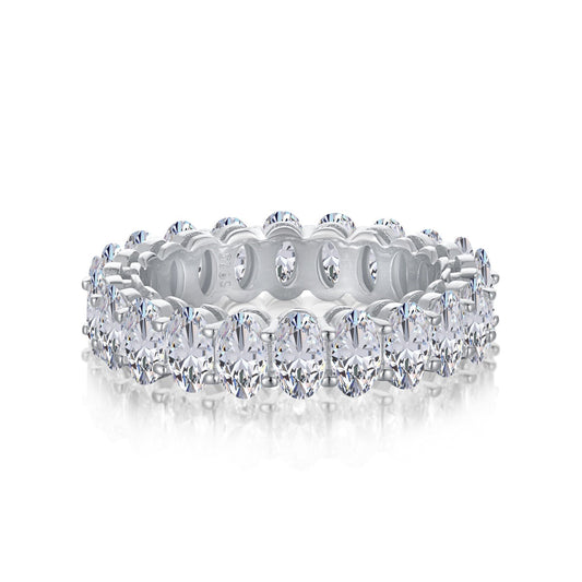 [Joyas Regalia]Anillo de tenis con corte ovalado ornamentado