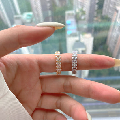 [Joyas Regalia]Anillo de tenis con corte ovalado ornamentado