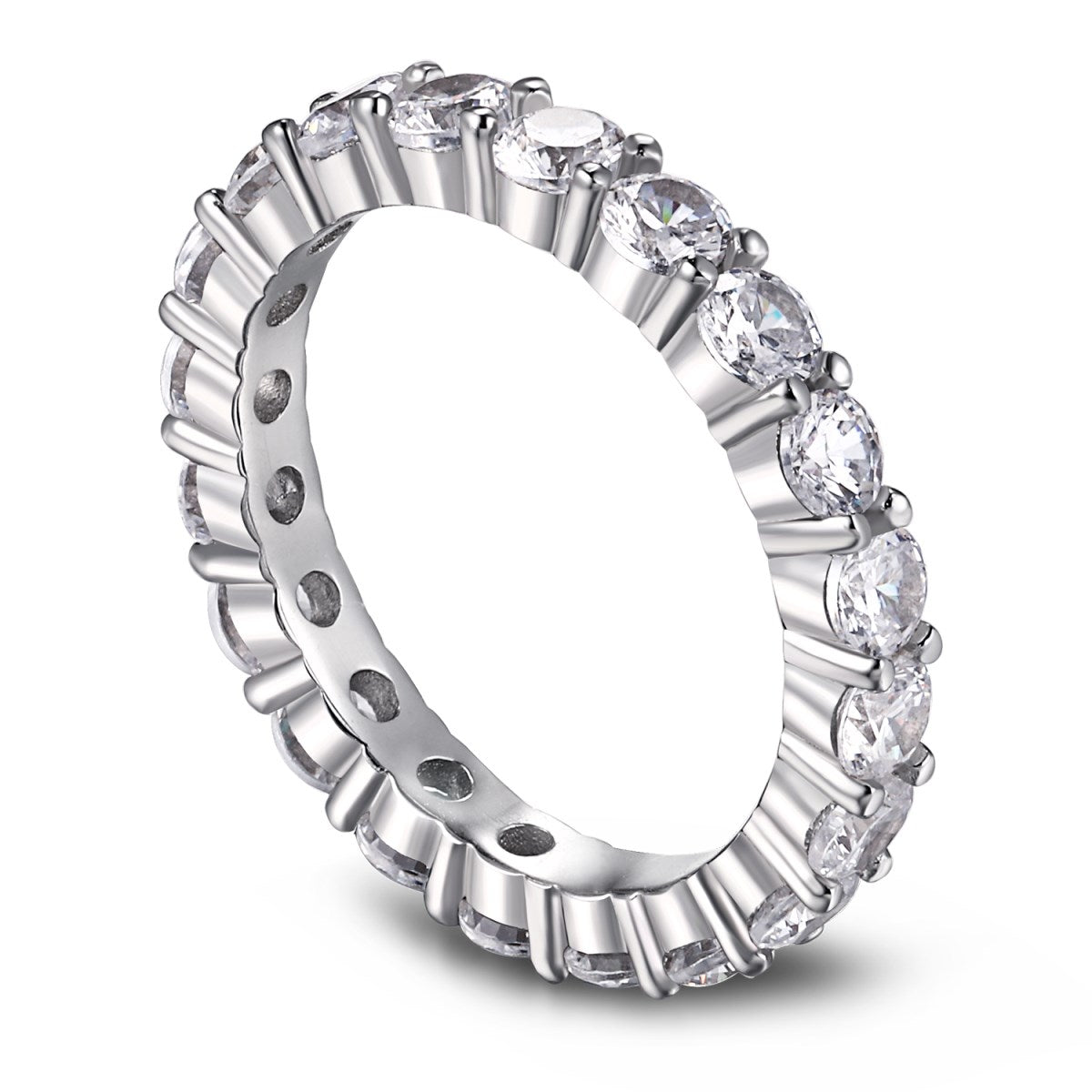 [Joyas Regalia] Anillo de tenis de corte redondo brillante