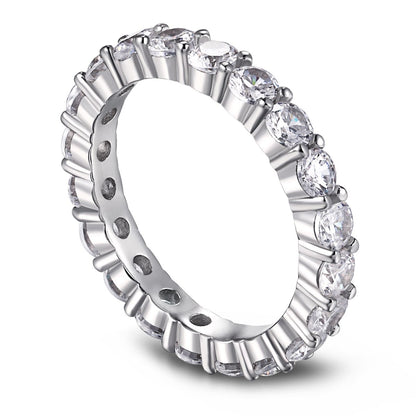 [Joyas Regalia] Anillo de tenis de corte redondo brillante