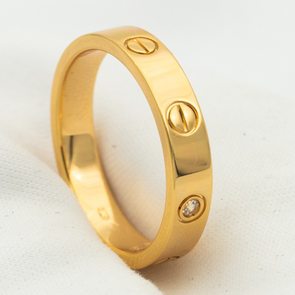 [Regalia jewelry]LOVE RING 4MM 1 DIAMOND PINK GOLD