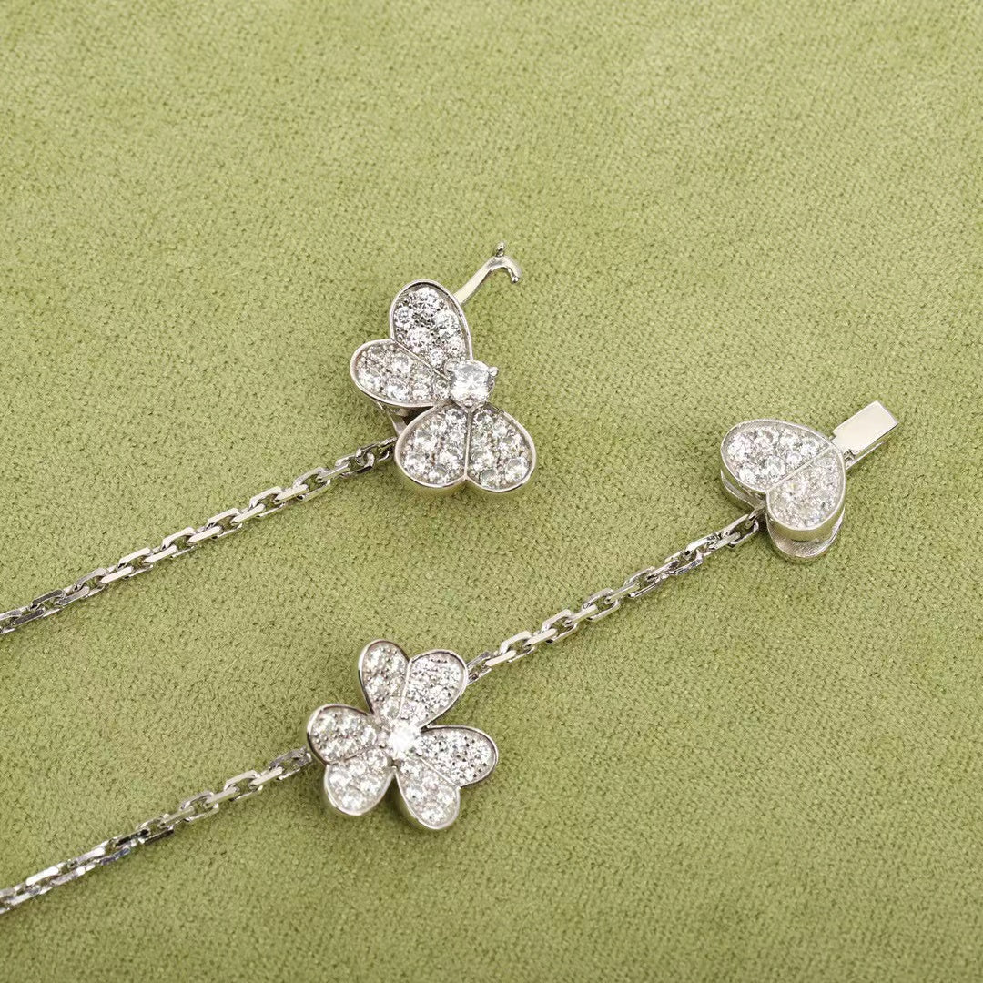 [Joyas Regalia] COLLAR FRIVOLE DE PLATA CON 9 FLORES