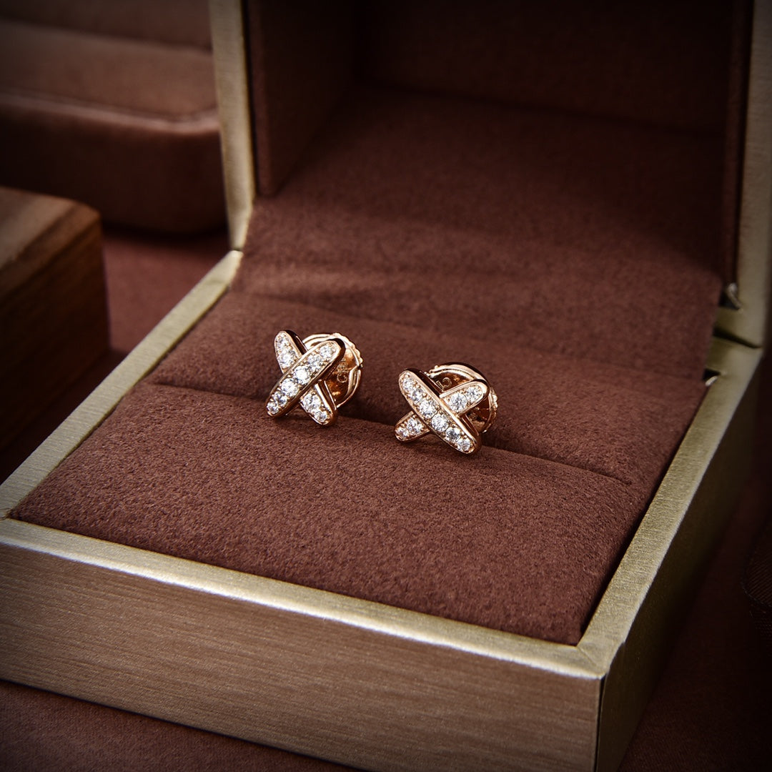 [Bijoux Regalia]Boucles d'oreilles Jeux de Gold Diamond