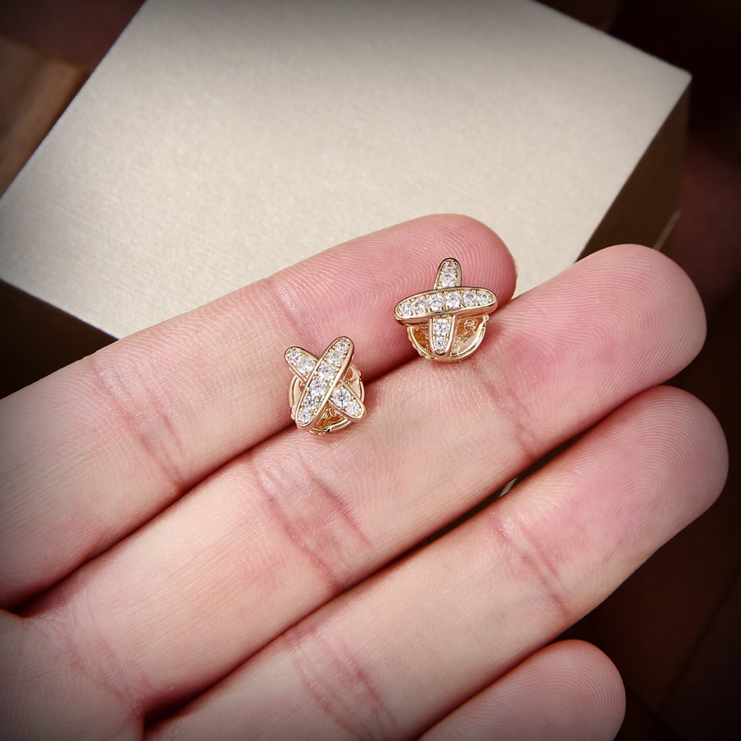 [Bijoux Regalia]Boucles d'oreilles Jeux de Gold Diamond