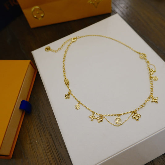 [Regalia jewelry]BLOOMING SUPPLE NECKLACE BRASS