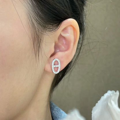 [Joyas Regalia] PENDIENTES DE BOLSILLO CON NARIZ DE CERDO Y DIAMANTES HM