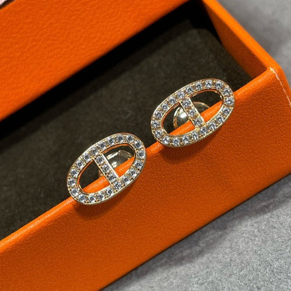 [Joyas Regalia] PENDIENTES DE BOLSILLO CON NARIZ DE CERDO Y DIAMANTES HM