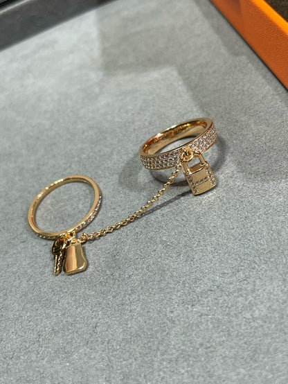[Regalia jewelry]HM KELLY CLOCHETTE DOUBLE RING IN  WITH DIAMONDS