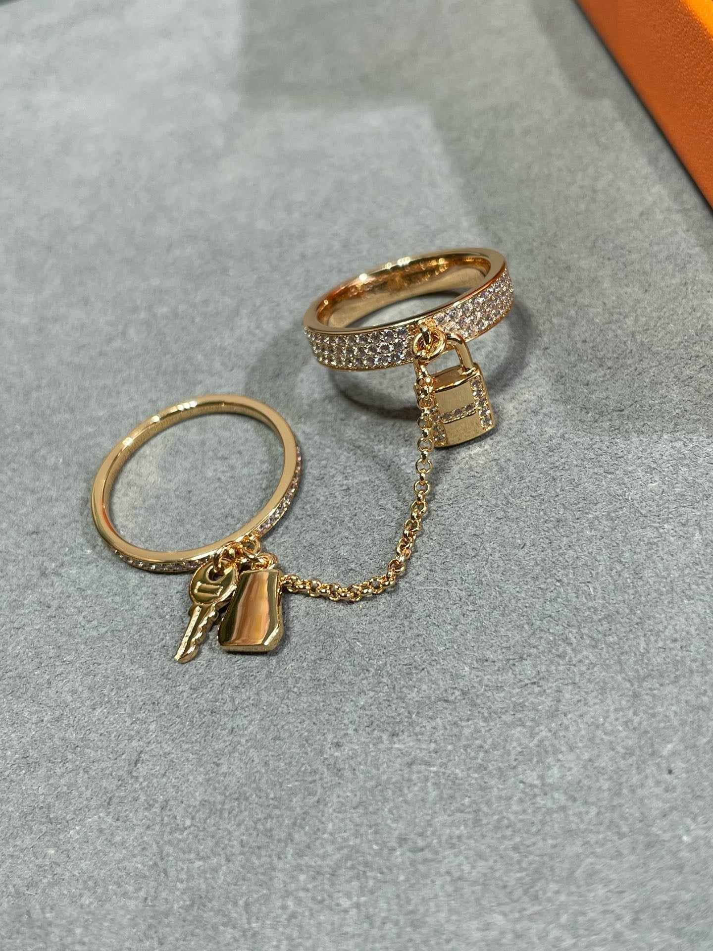[Regalia jewelry]HM KELLY CLOCHETTE DOUBLE RING IN  WITH DIAMONDS