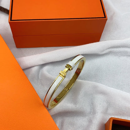 [Joyas Regalia] PULSERA CLÁSICA HM CLIC BLANCA DE 8 MM CON ESMALTE