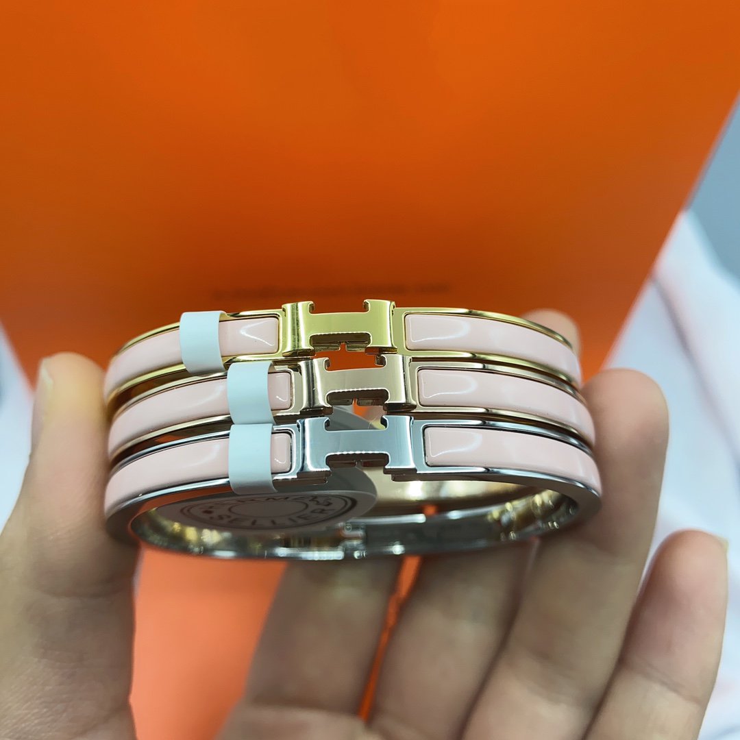 [Joyas Regalia] PULSERA CLÁSICA HM CLIC ROSA DE 8 MM CON ESMALTE