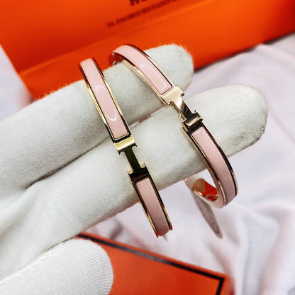 [Joyas Regalia] PULSERA CLÁSICA HM CLIC ROSA DE 8 MM CON ESMALTE