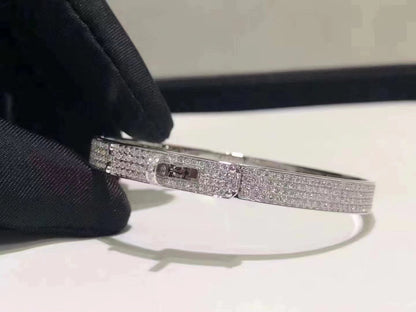 [Regalia jewelry]HM KELLY BRACELET IN SILVER AND FULL PAVE DIAMOND