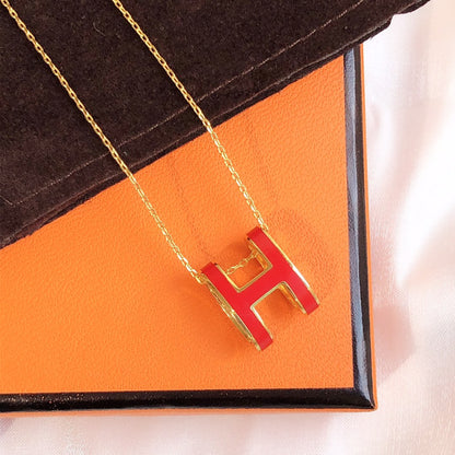 [Joyas Regalia] HM CLIC COLLAR DE ORO CON ESMALTE ROJO
