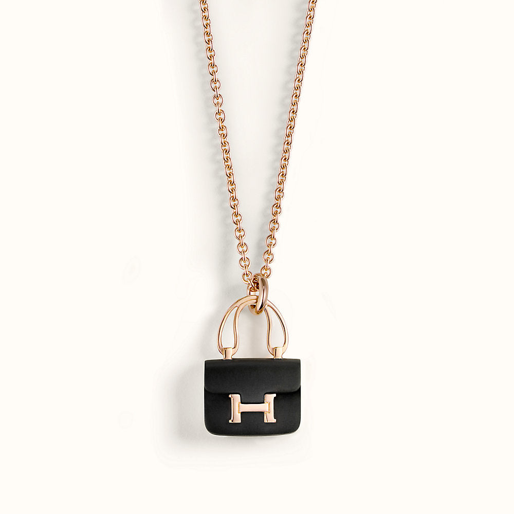 [Joyas Regalia] COLLAR CONSTANCE BLACK PEDANT DE ORO ROSA