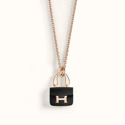[Joyas Regalia] COLLAR CONSTANCE BLACK PEDANT DE ORO ROSA