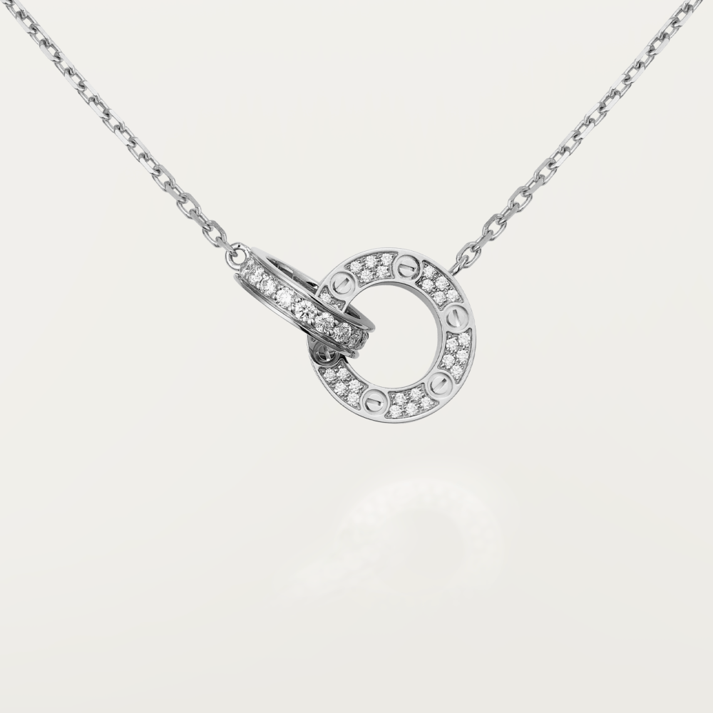 [Joyas Regalia] COLLAR LOVE DE 7,6 MM EN ORO ROSA Y PLATA CON DIAMANTES