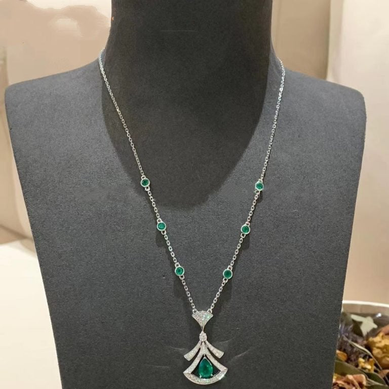 [Joyas Regalia] COLLAR DE SUEÑO MALAQUITA DIAMANTE PLATA