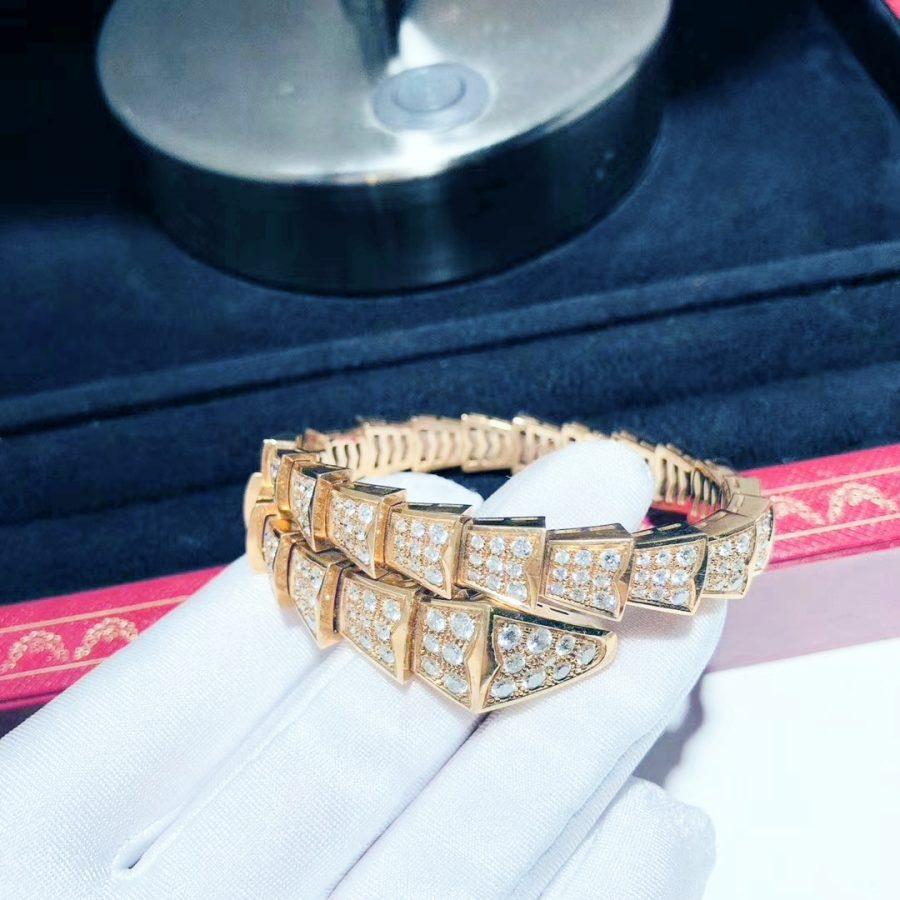[Joyas Regalia]Pulsera Serpenti de 8 mm en oro rosa y diamantes
