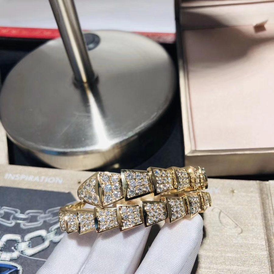 [Joyas Regalia]Pulsera Serpenti de oro de 8 mm y diamantes