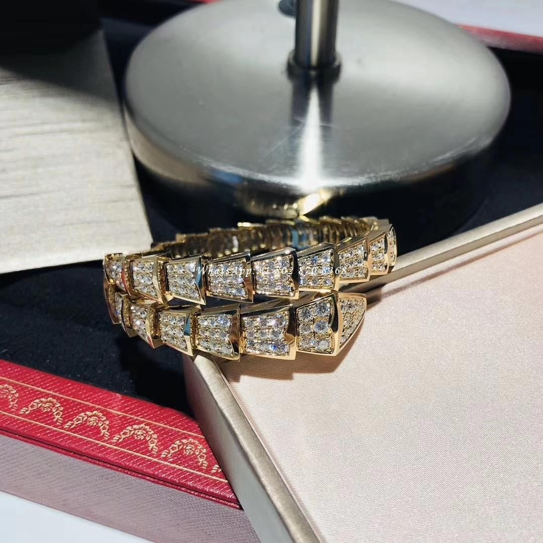 [Joyas Regalia]Pulsera Serpenti de oro de 8 mm y diamantes