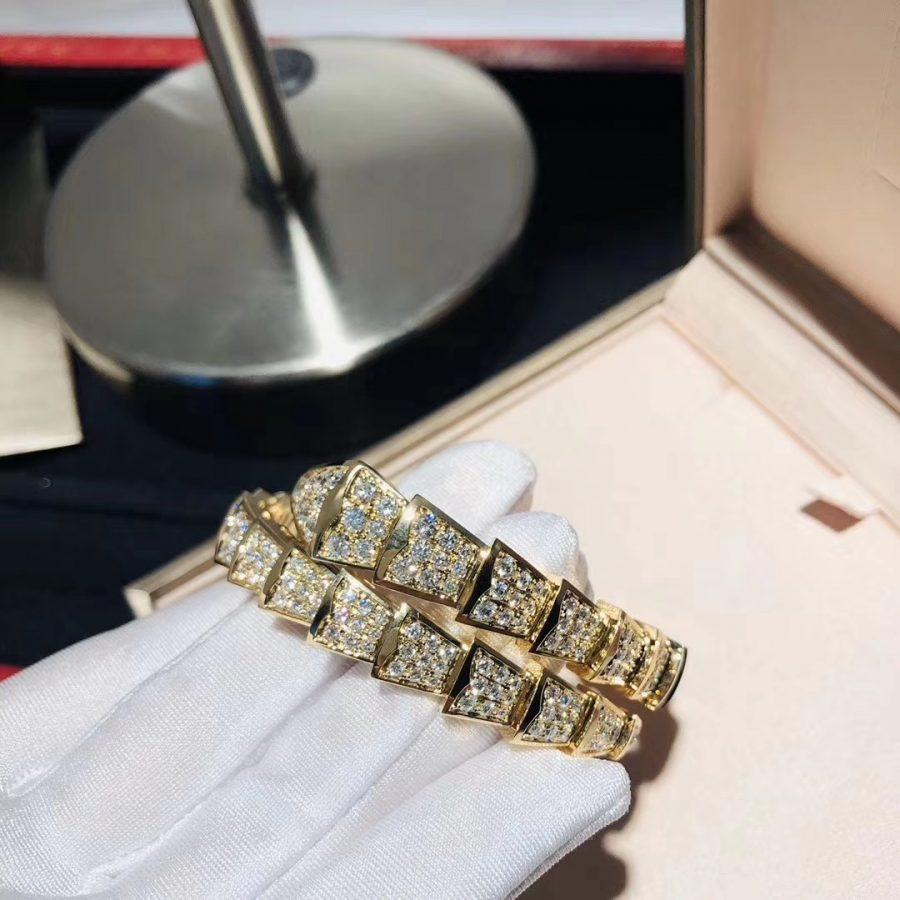 [Joyas Regalia]Pulsera Serpenti de oro de 8 mm y diamantes