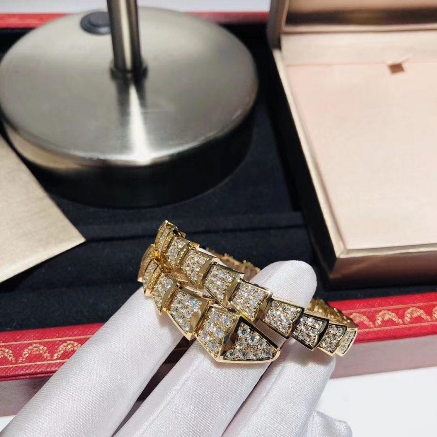 [Joyas Regalia]Pulsera Serpenti de oro de 8 mm y diamantes