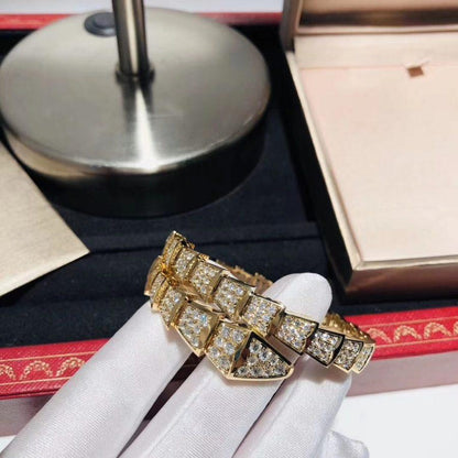 [Joyas Regalia]Pulsera Serpenti de oro de 8 mm y diamantes
