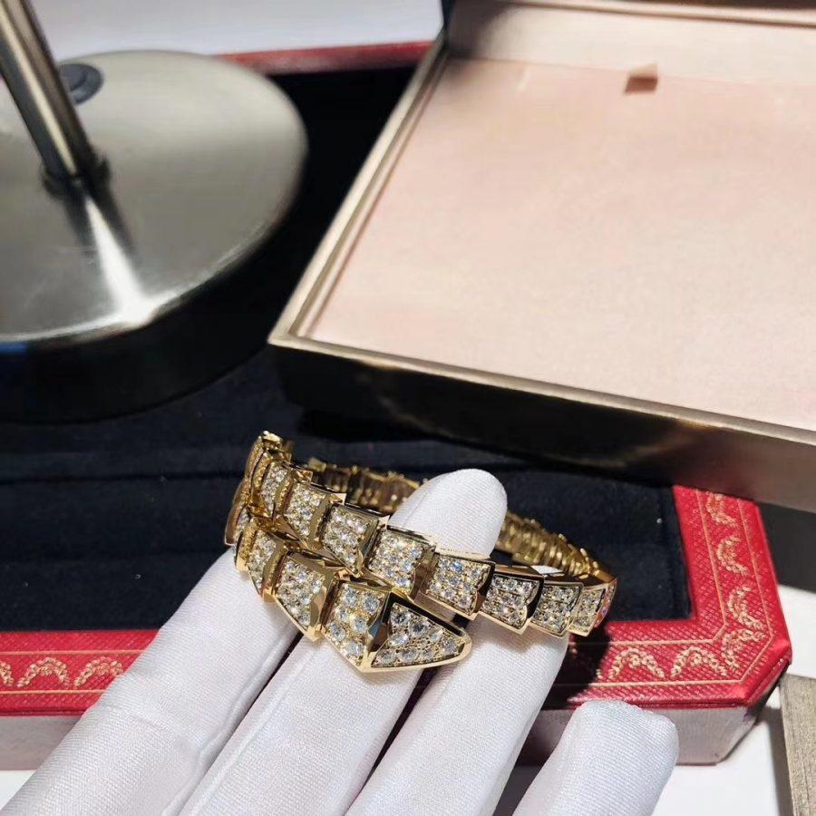 [Joyas Regalia]Pulsera Serpenti de oro de 8 mm y diamantes