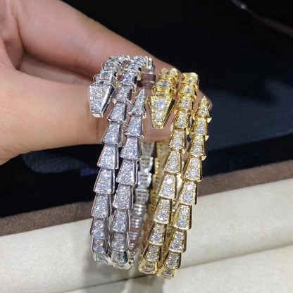 [Joyas Regalia]Pulsera Serpenti de oro y diamantes de doble fila