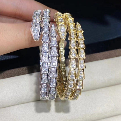 [Joyas Regalia]Pulsera Serpenti de oro y diamantes de doble fila
