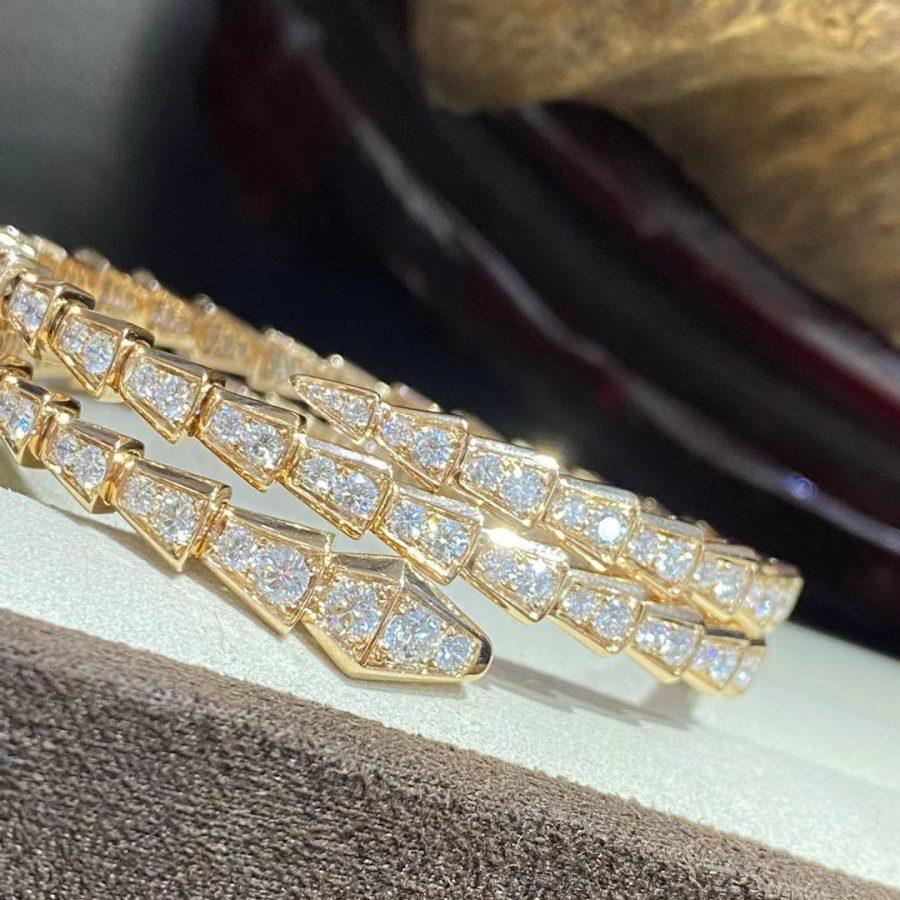 [Joyas Regalia]Pulsera Serpenti de oro y diamantes de doble fila