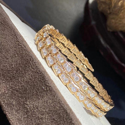 [Joyas Regalia]Pulsera Serpenti de oro y diamantes de doble fila