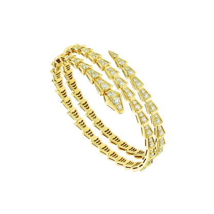 [Joyas Regalia]Pulsera Serpenti de oro y diamantes de doble fila