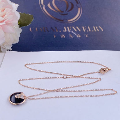 [Joyas Regalia] COLLAR AMULETTE DE ÓNIX EN ORO ROSA