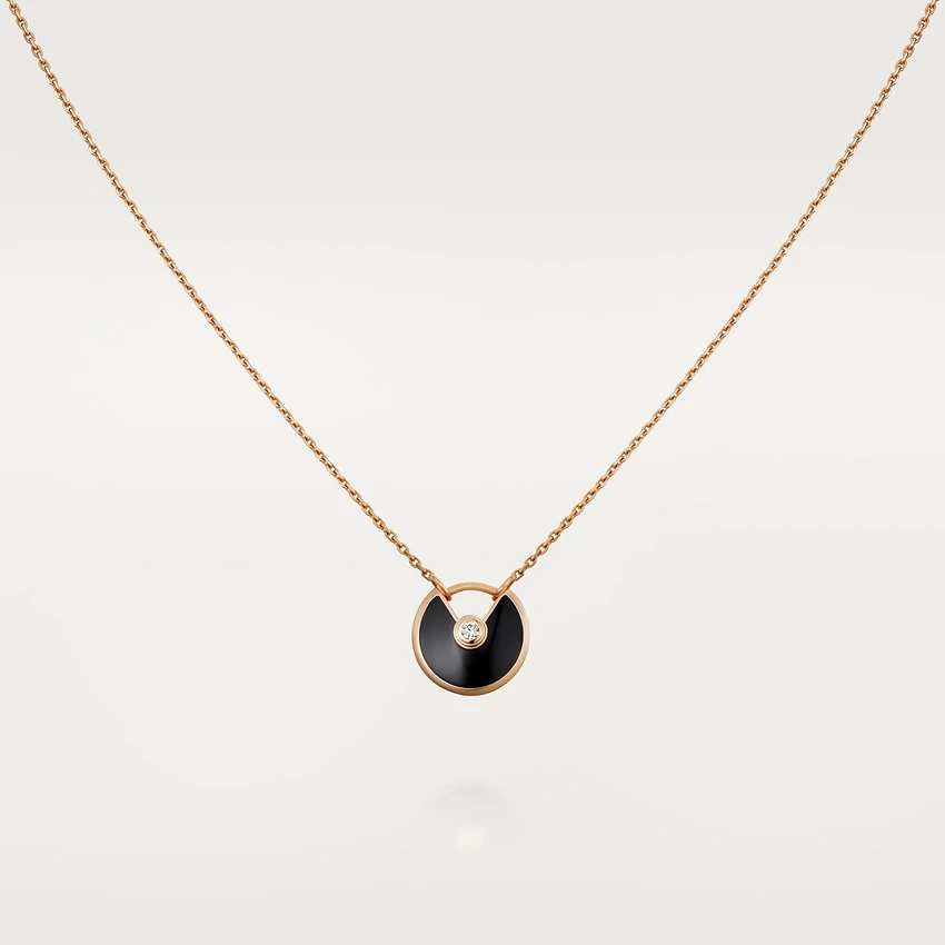 [Joyas Regalia] COLLAR AMULETTE DE ÓNIX EN ORO ROSA