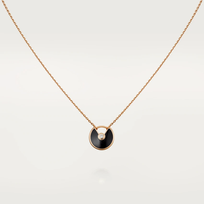 [Joyas Regalia] COLLAR AMULETTE DE ÓNIX EN ORO ROSA