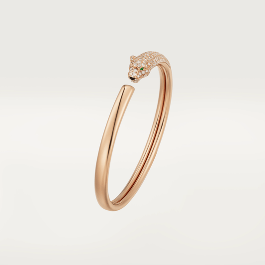 [Joyas Regalia]Pulsera abierta de diamantes en oro rosa Pantera
